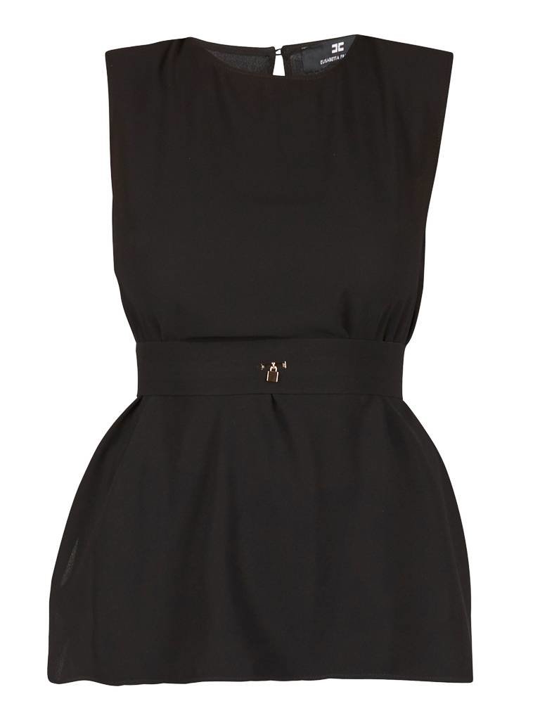 Elisabetta Franchi Top met open rug zwart