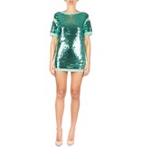 Elisabetta Franchi T-shirt dress with turquoise sequins