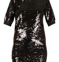 Elisabetta Franchi T-shirt dress with sequins black