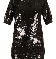 Elisabetta Franchi T-Shirt-Kleid mit Pailletten schwarz