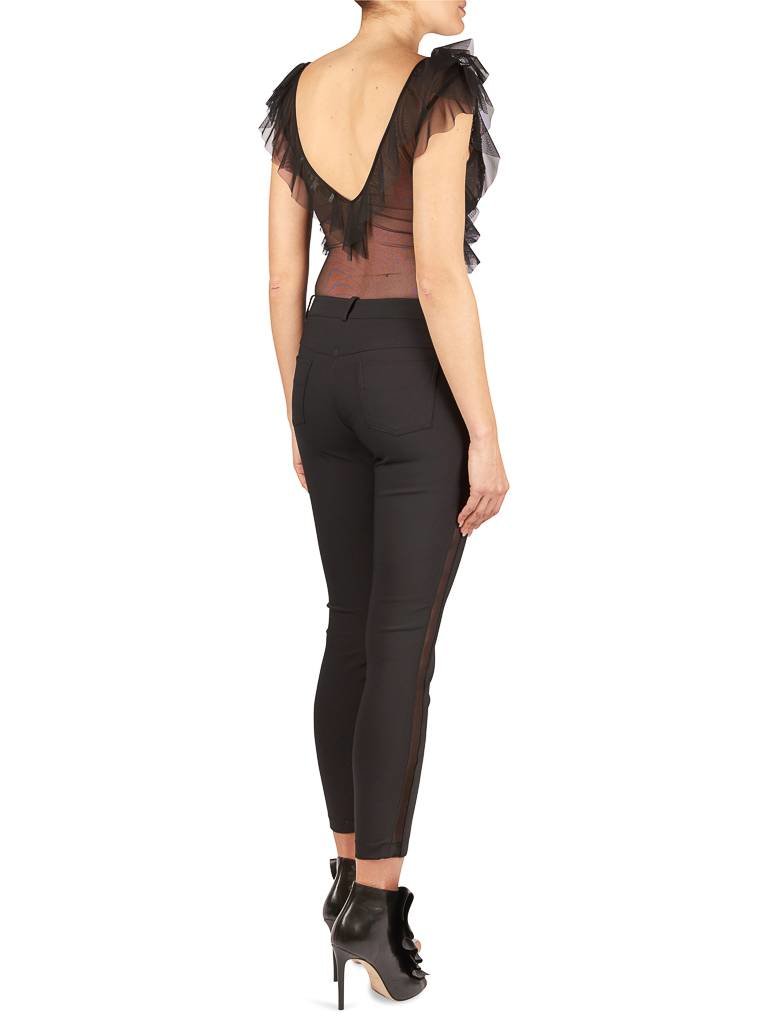 Elisabetta Franchi Transparante body met pailletten zwart
