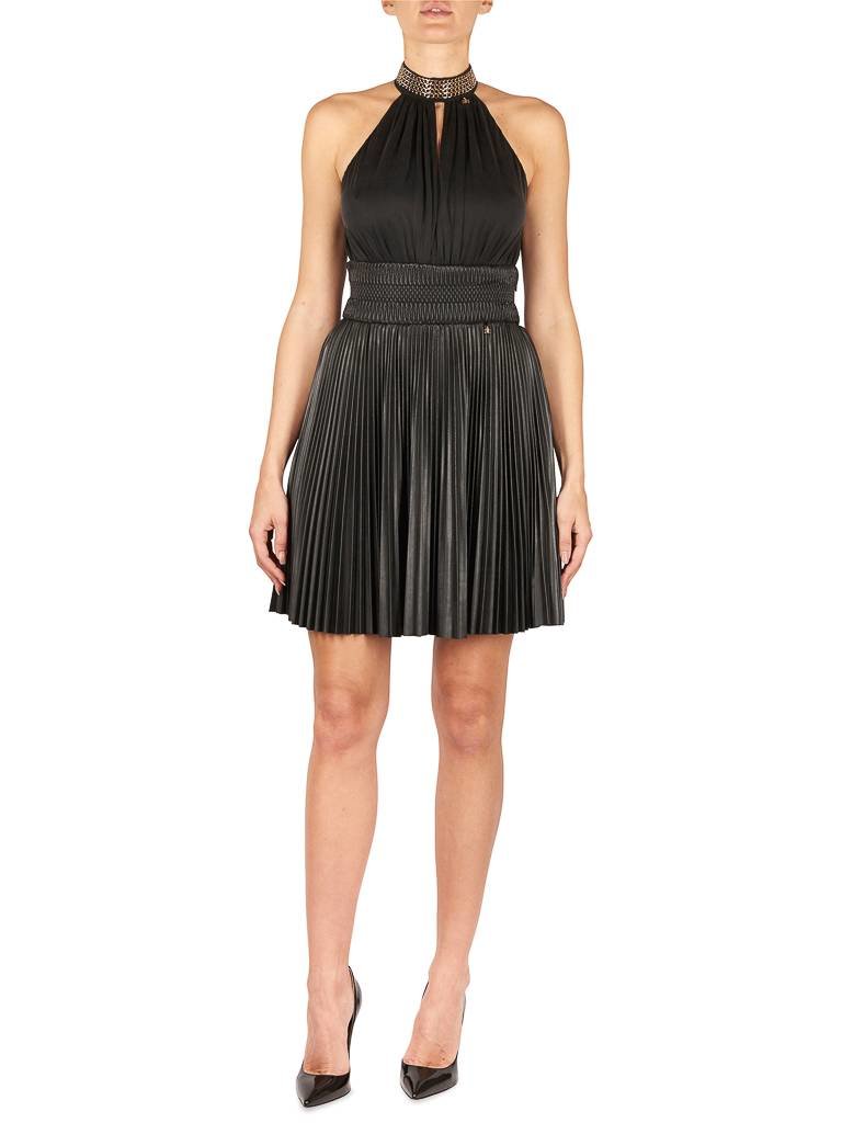 Elisabetta Franch Halter-Körper schwarz mit Kettendetail