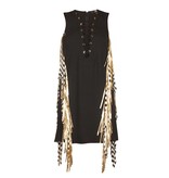 Elisabetta Franchi Mini dress with fringes black