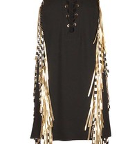 Elisabetta Franchi Mini dress with fringes black