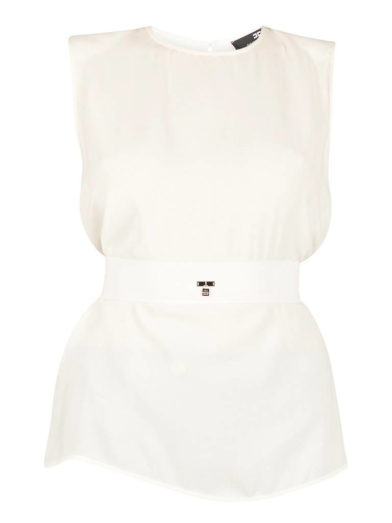 Elisabetta Franchi Top mit offenem Rücken weiß