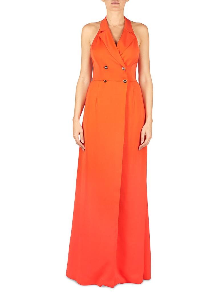 Elisabetta Franchi Zweireiher Maxi-Kleid rot