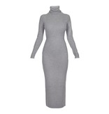 Avelon Kleid mit Stehkragen grau