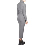 Avelon Kleid mit Stehkragen grau