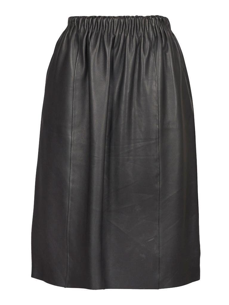 Avelon Anna leren rok zwart