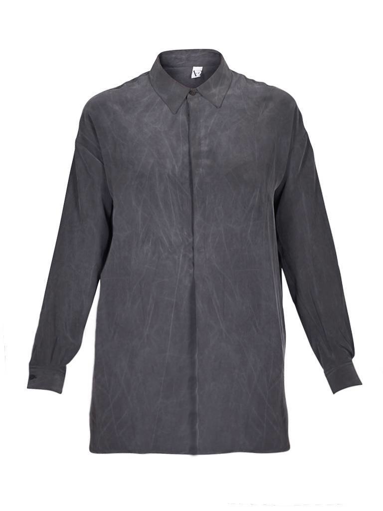 Astrid Elisee Boyfriend gray blouse