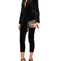 Atos Lombardini Velours pantalon zwart