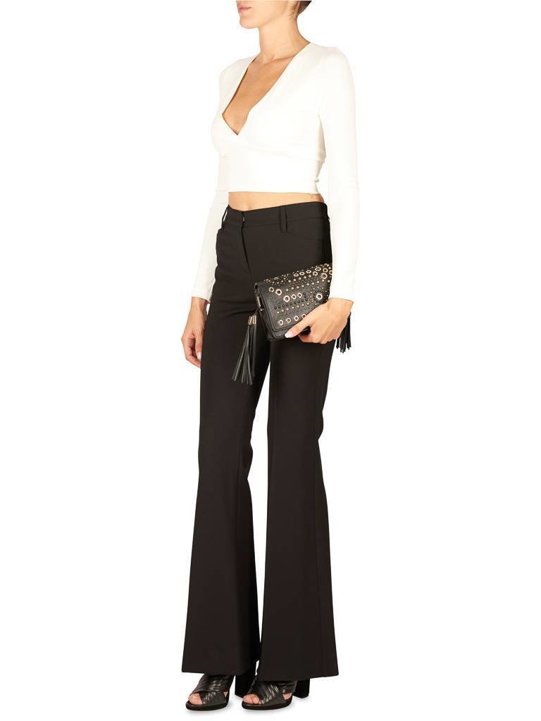 Atos Lombardini V-neck crop top white