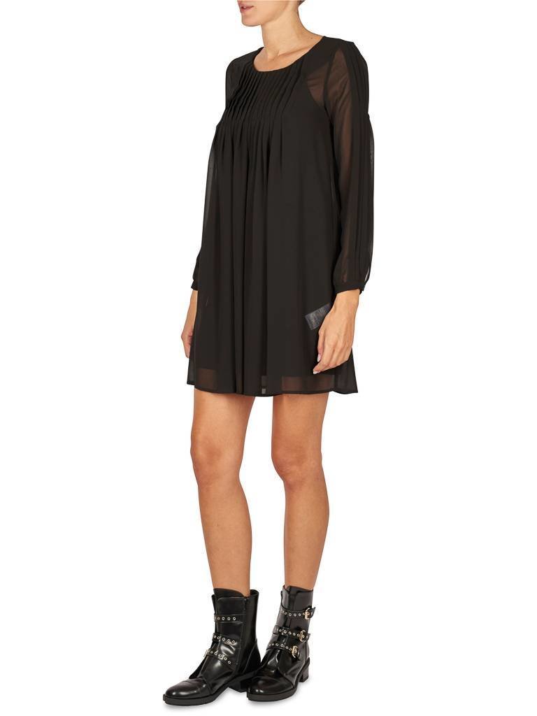 Atos Lombardini Plissé jurk zwart