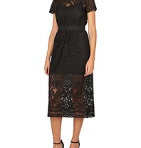 Atos Lombardini Long lace dress black