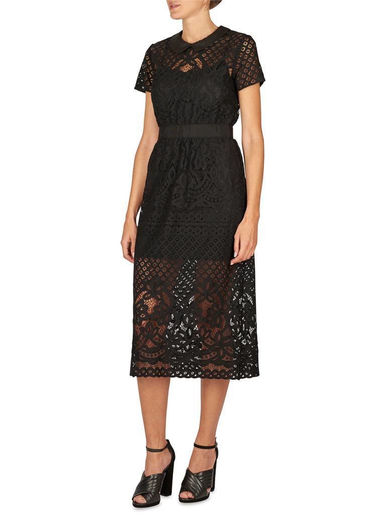 Atos Lombardini Long lace dress black