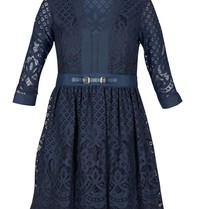 Atos Lombardini Lace dress dark blue