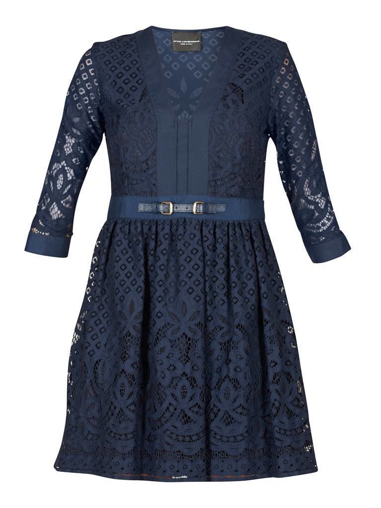 Atos Lombardini Lace dress dark blue