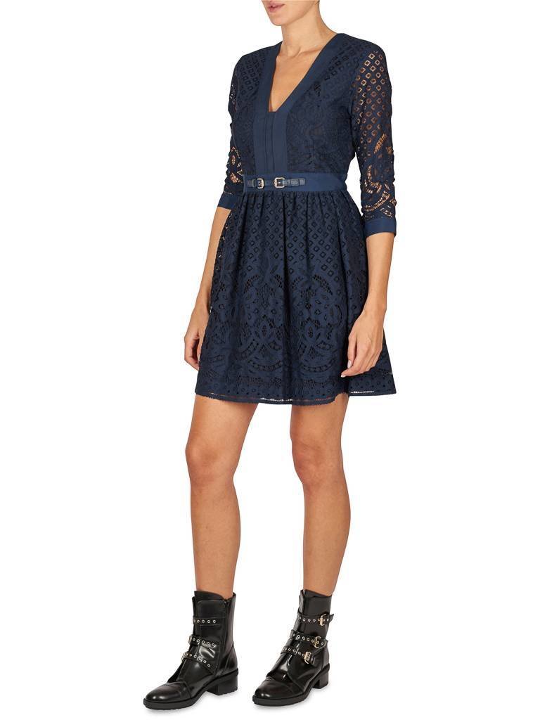 Atos Lombardini Lace dress dark blue