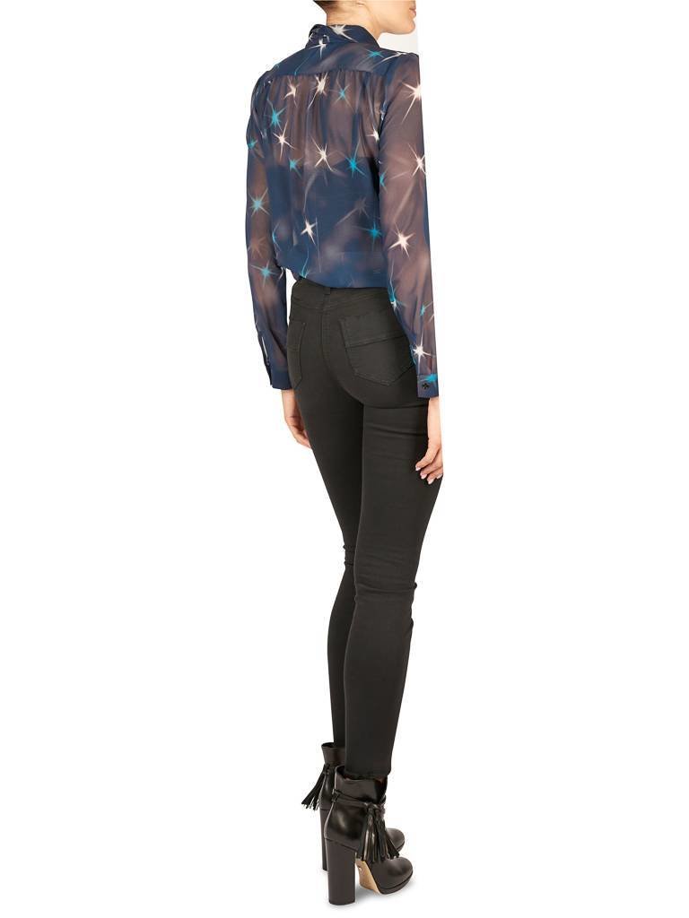Atos Lombardini Blouse met sterrenprint blauw