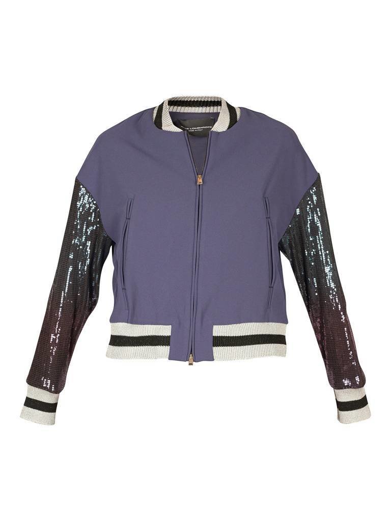 Atos Lombardini Bomber jacket with sequins blue