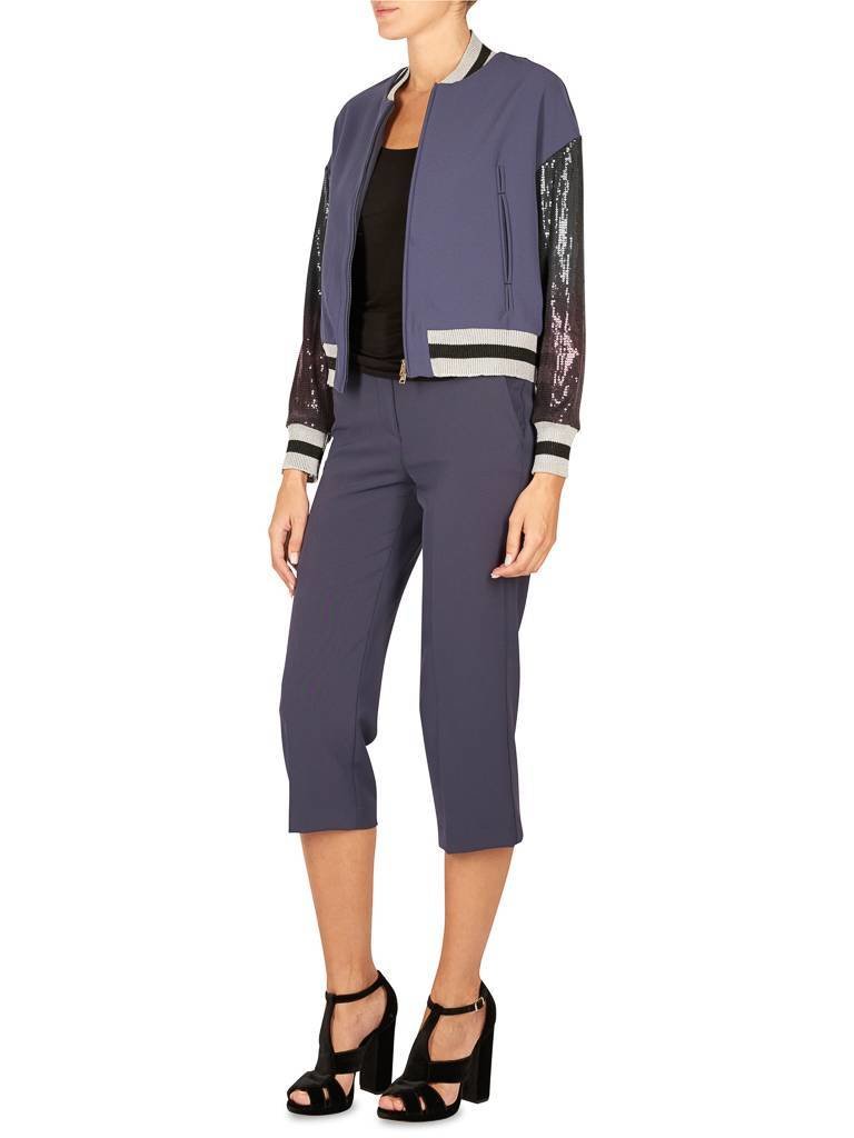 Atos Lombardini Bomber jacket with sequins blue