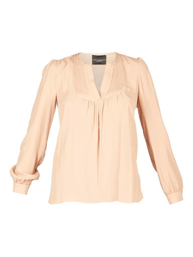 Atos Lombardini Blouse met strikceintuur poederroze