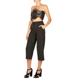 Atos Lombardini Bandeau top met kant zwart