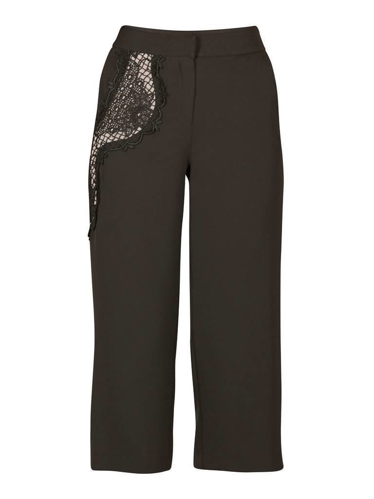 Atos Lombardini Trousers with lace detail black