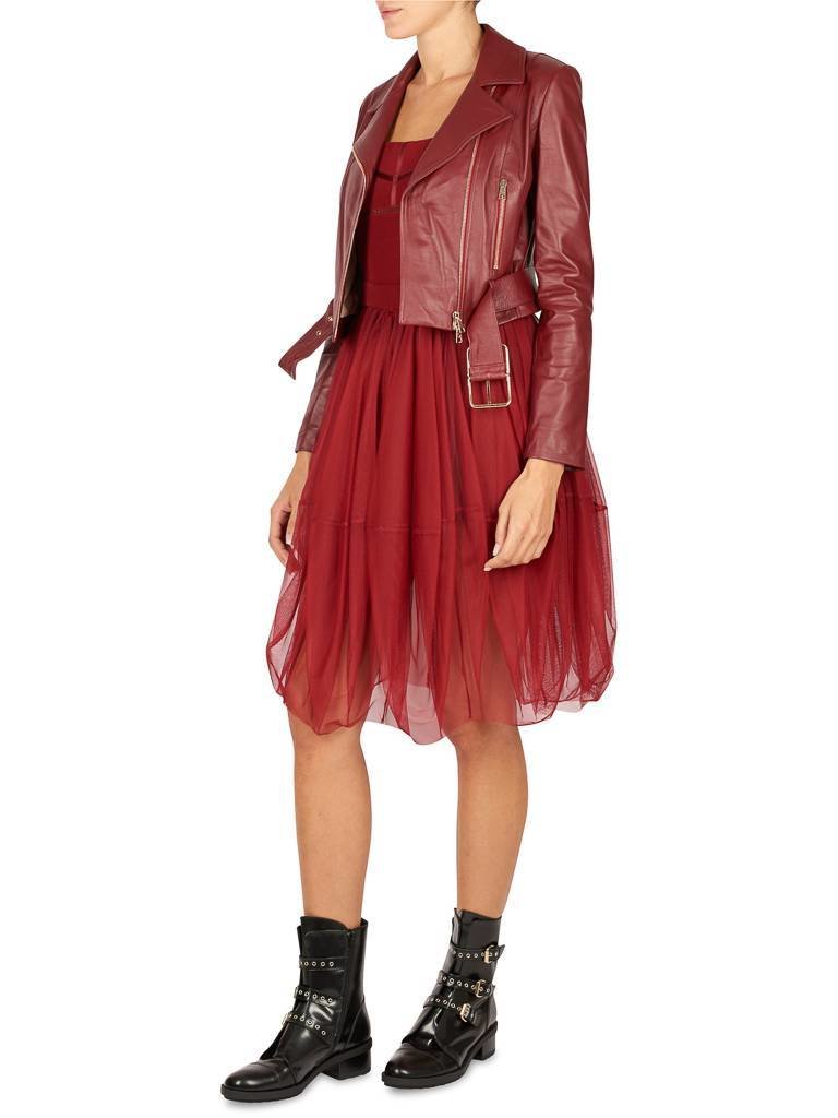 Atos Lombardini Jurk met tule rood