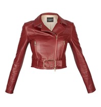 Atos Lombardini Leren bikerjacket rood