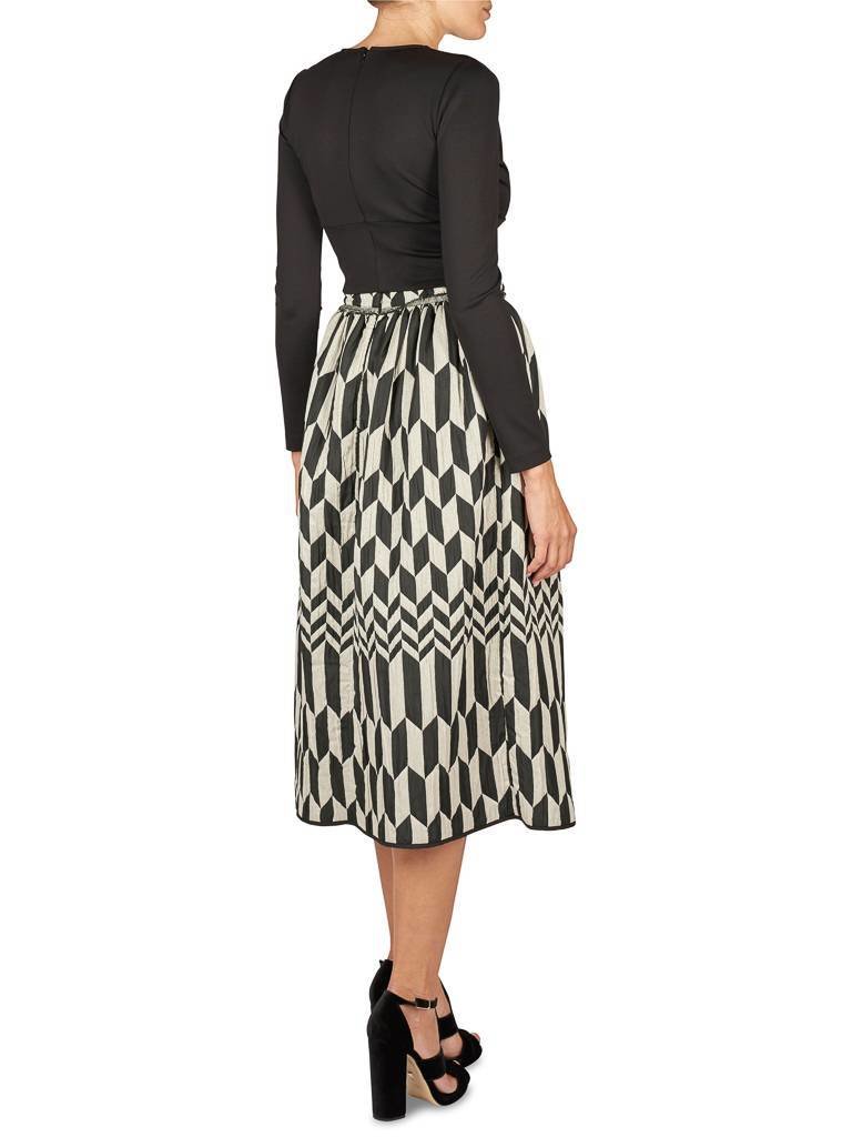 Atos Lombardini Rok geblokt zwart-wit