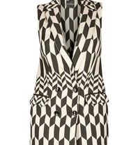 Atos Lombardini Sleeveless blazer checkered black-white