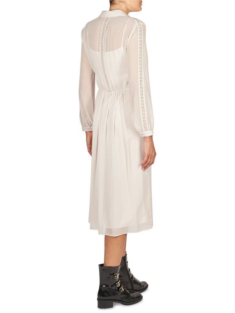 Atos Lombardini Dress with leather collar powder pink