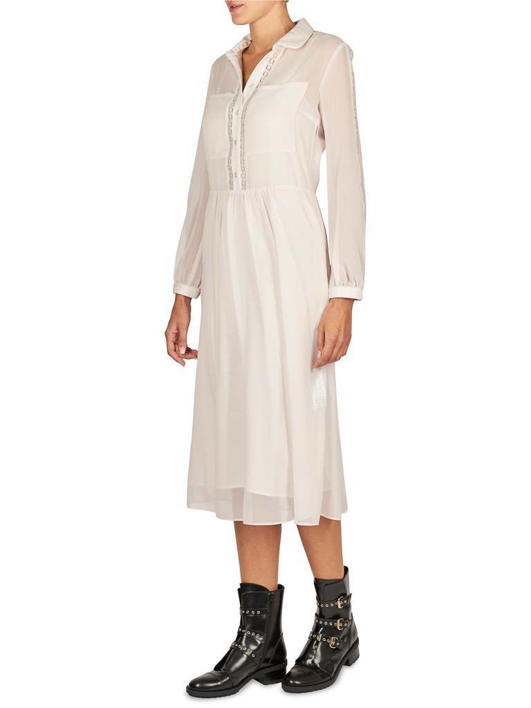 Atos Lombardini Dress with leather collar powder pink