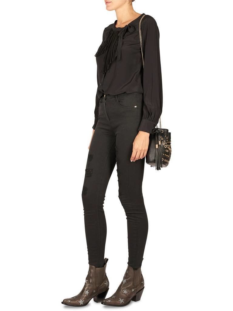 Atos Lombardini Blouse met strik zwart