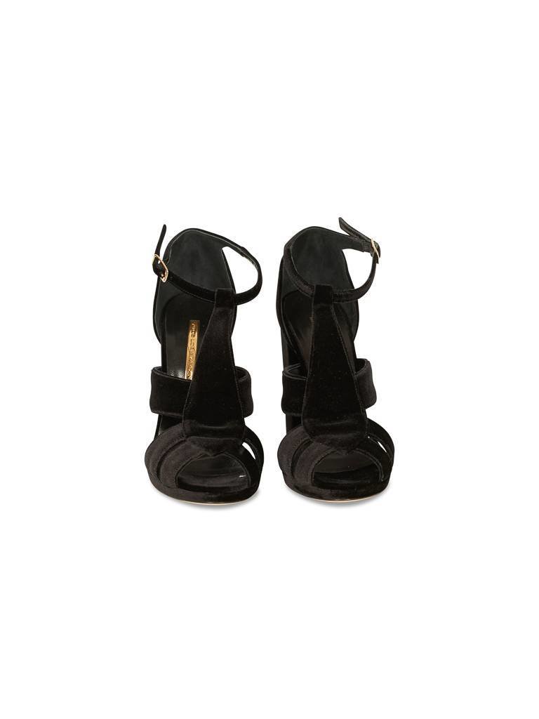 Atos Lombardini Velvet sandalen met hak zwart