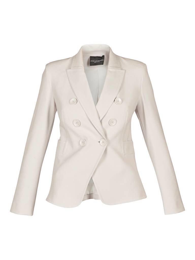 Atos Lombardini Short double-breasted blazer ecru