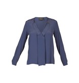 Atos Lombardini Blouse met v-hals donkerblauw