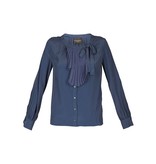 Atos Lombardini Blouse met strik donkerblauw