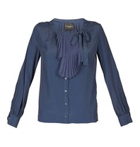 Atos Lombardini Blouse met strik donkerblauw