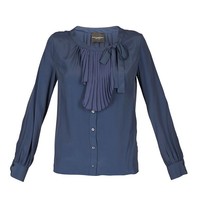 Atos Lombardini Blouse with bow dark blue