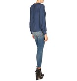 Atos Lombardini Blouse met strik donkerblauw