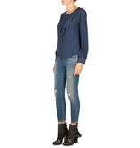 Atos Lombardini Blouse with bow dark blue