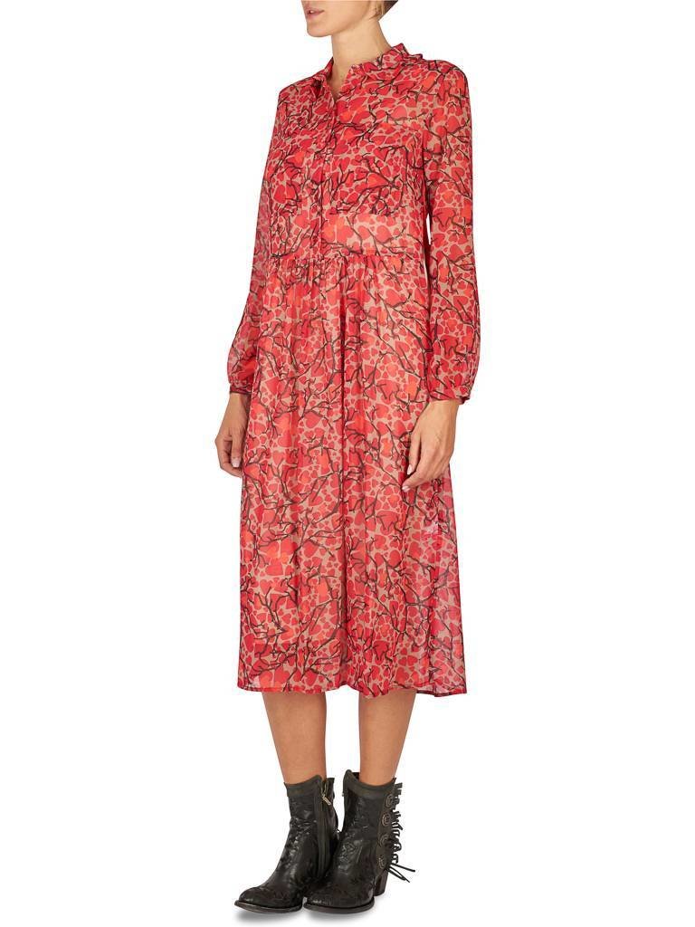 Atos Lombardini Dress with heart print red-pink