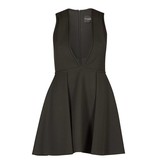 Atos Lombardini Kleid mit tiefem V-Ausschnitt schwarz