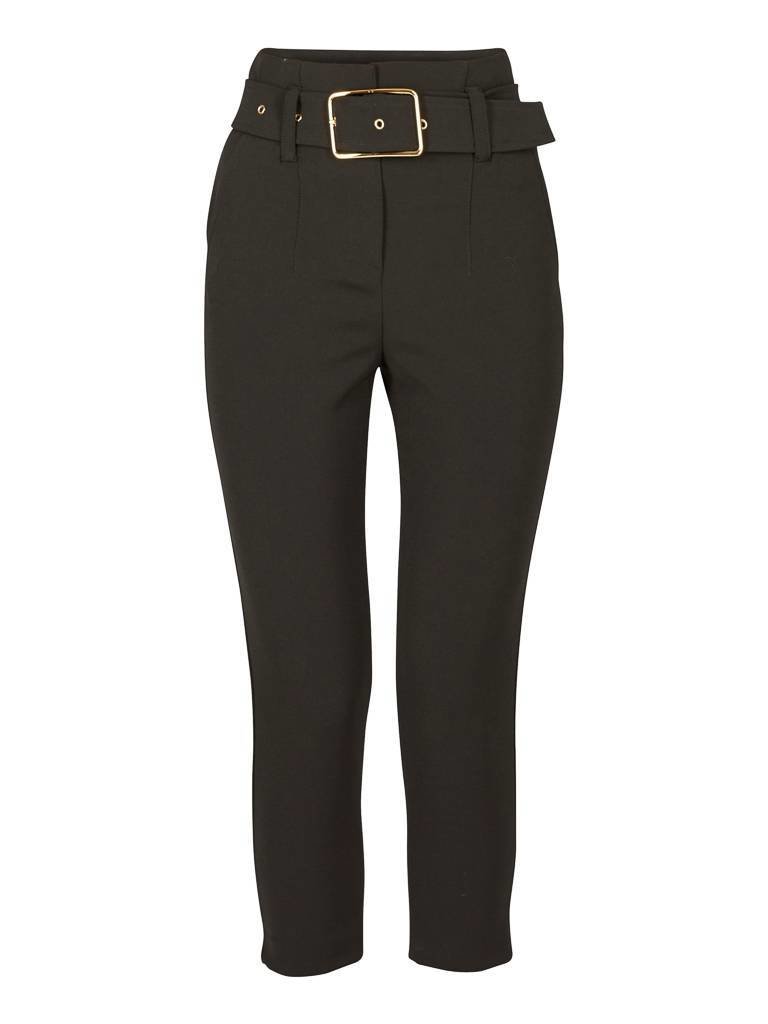 Atos Lombardini Pantalon met tailleriem zwart