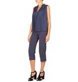 Atos Lombardini Gecropte pantalon blauw