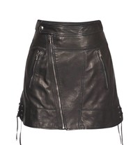 Diesel Black Gold Leather Skirt Black