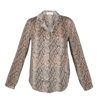 Bella Dahl Slangenprint blouse donkergroen