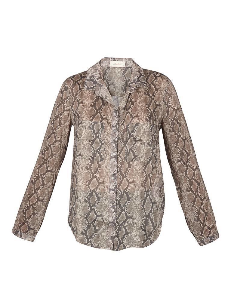 Bella Dahl Snakeprint Bluse dunkelgrün